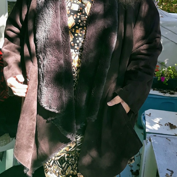 Suede faux fur-lined jacket - Picture 4 of 4